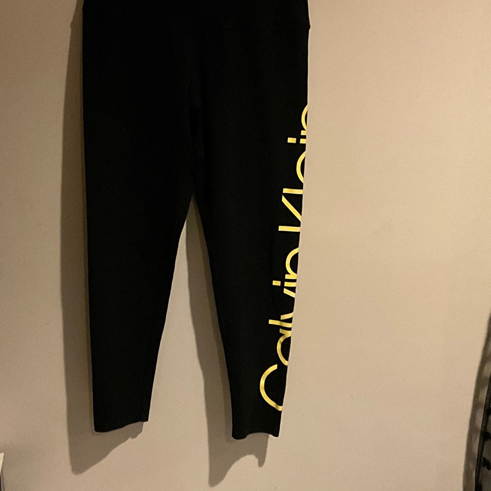 Calvin Klein Kids Leggings with Yellow Logo